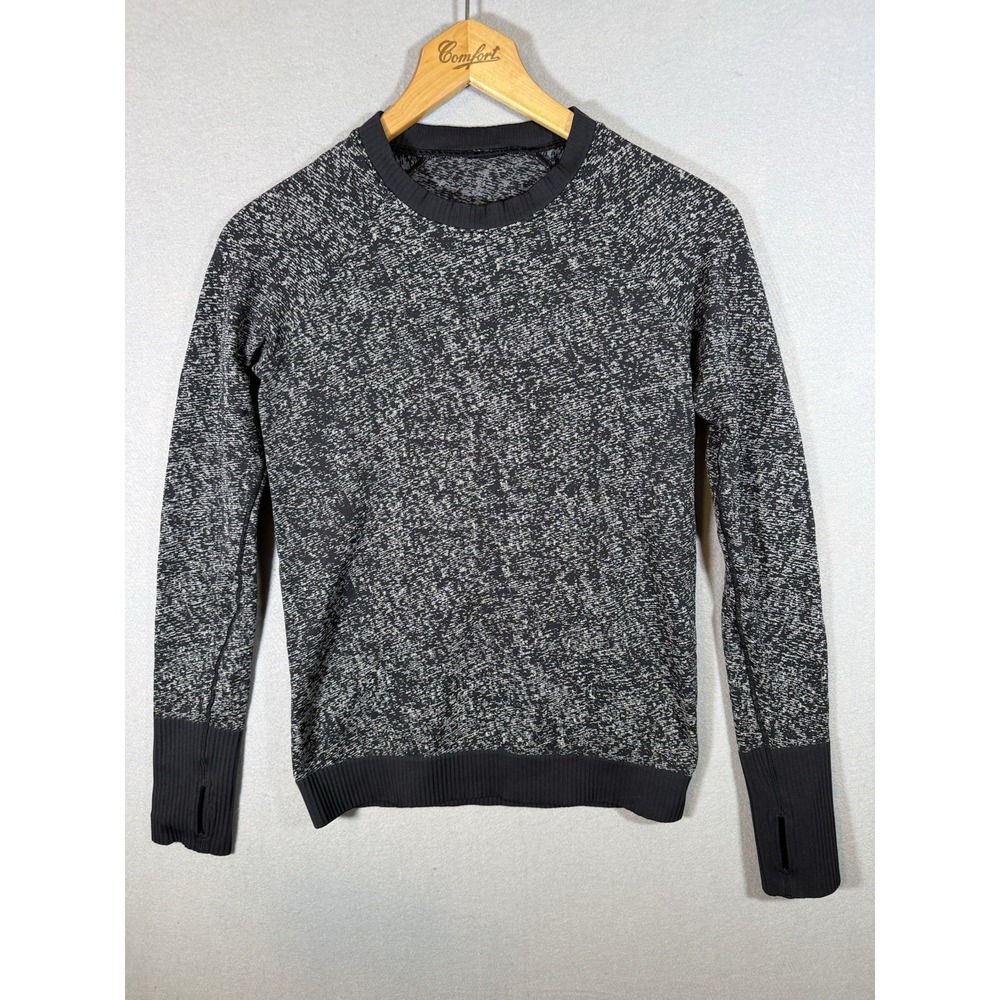 Lululemon Top Womens 8 Gray Rest Less Pullover Long Sleeve Athletic Running Gym